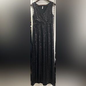 Like brand new! Pinkblush black sequin maternity evening dress